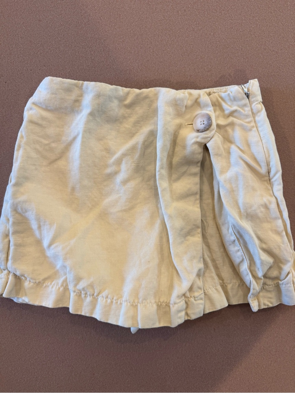 Zara Kids Cream Button-Front Shorts